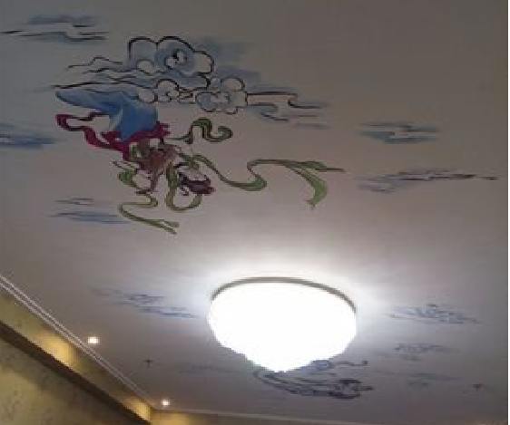 普安如何快速绘制天花板上的手绘墙？